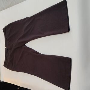 Coldwater Creek Pants Size 18 Natural Fit Flare Leg Trouser Chocolate Brown Knit